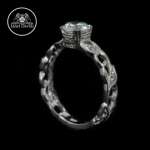 White Gold Diamond Mill Grained Floral