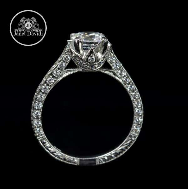 Engraved Engagement Ring ID:10384