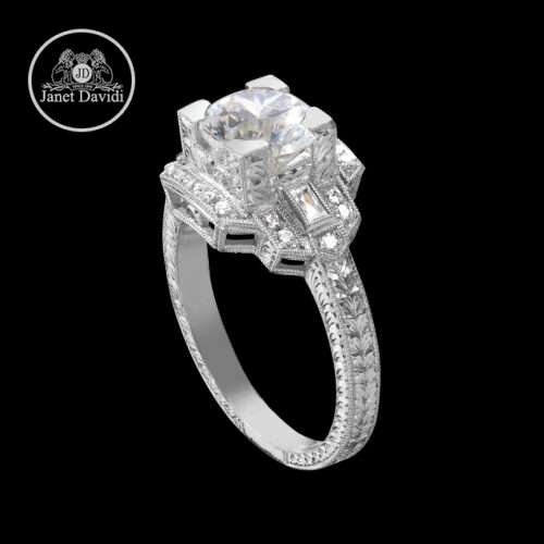 14 or 18K White Gold Baguette ID:12366