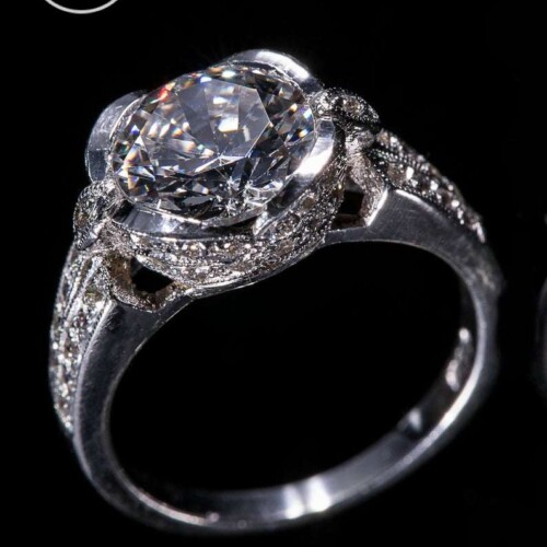 18K or Platinum Natural Diamond Milgrain ID:11846