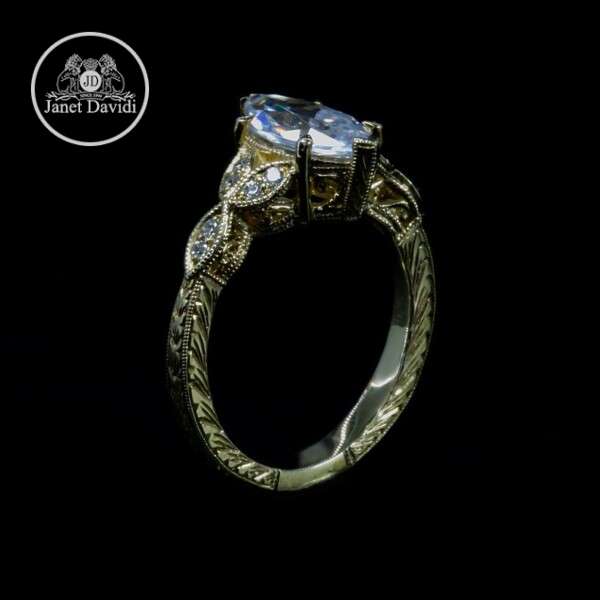 14 or 18k Engraved & Mill Grained ID:11884