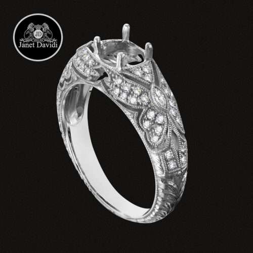 Art Nouveau Style Engagement Ring ID:11493